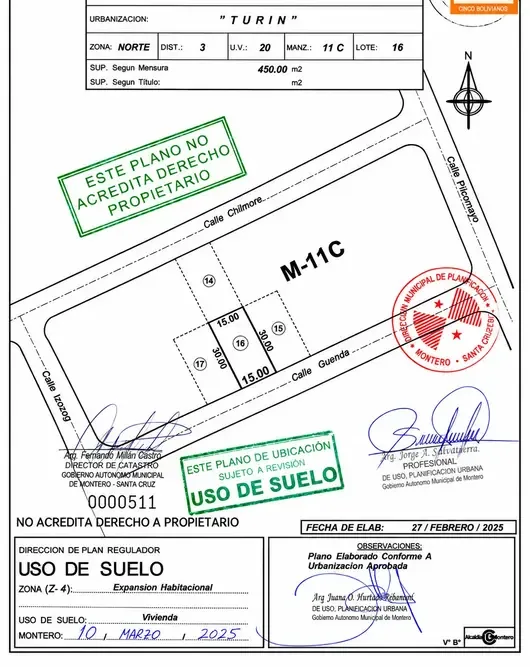 Terreno de 450 m² en Montero — foto 4